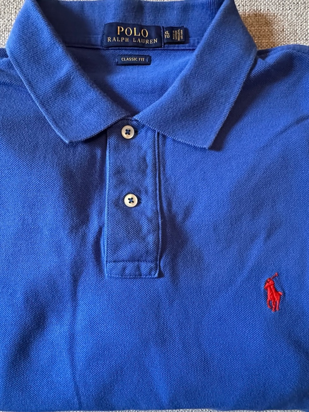 Polo Ralph Lauren Men Classic Fit Short Sleeve Polo Shirt XL Royal Blue Red Pony